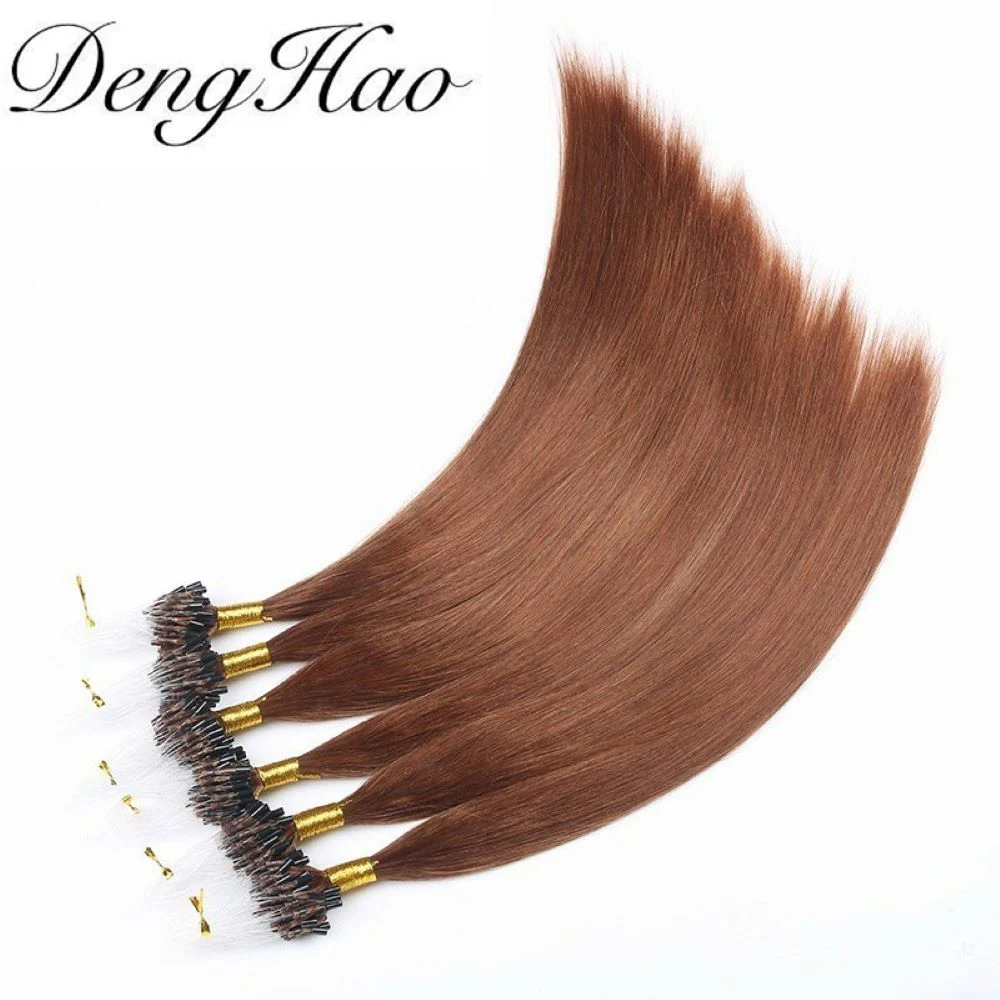 Top Quality Nano Tip Rings Remy European Hair Extensions Straight Micro Ring Hair Pure Color